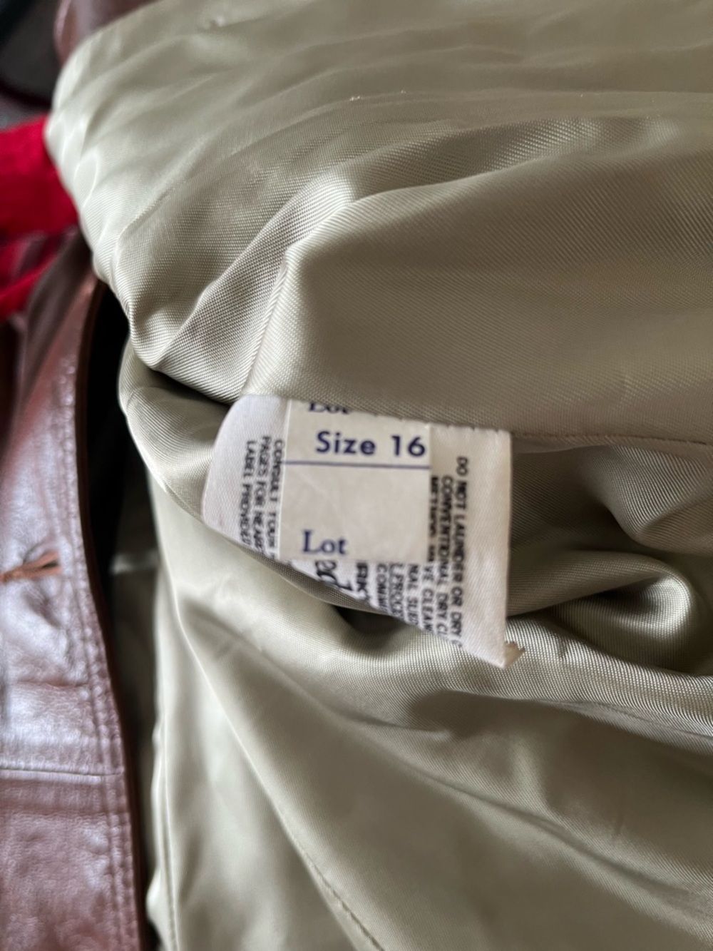 Vintage Genuine Leather Brown Belted Trench Coat 16 Equestrian Quiet Luxury - Picture 6 of 7
